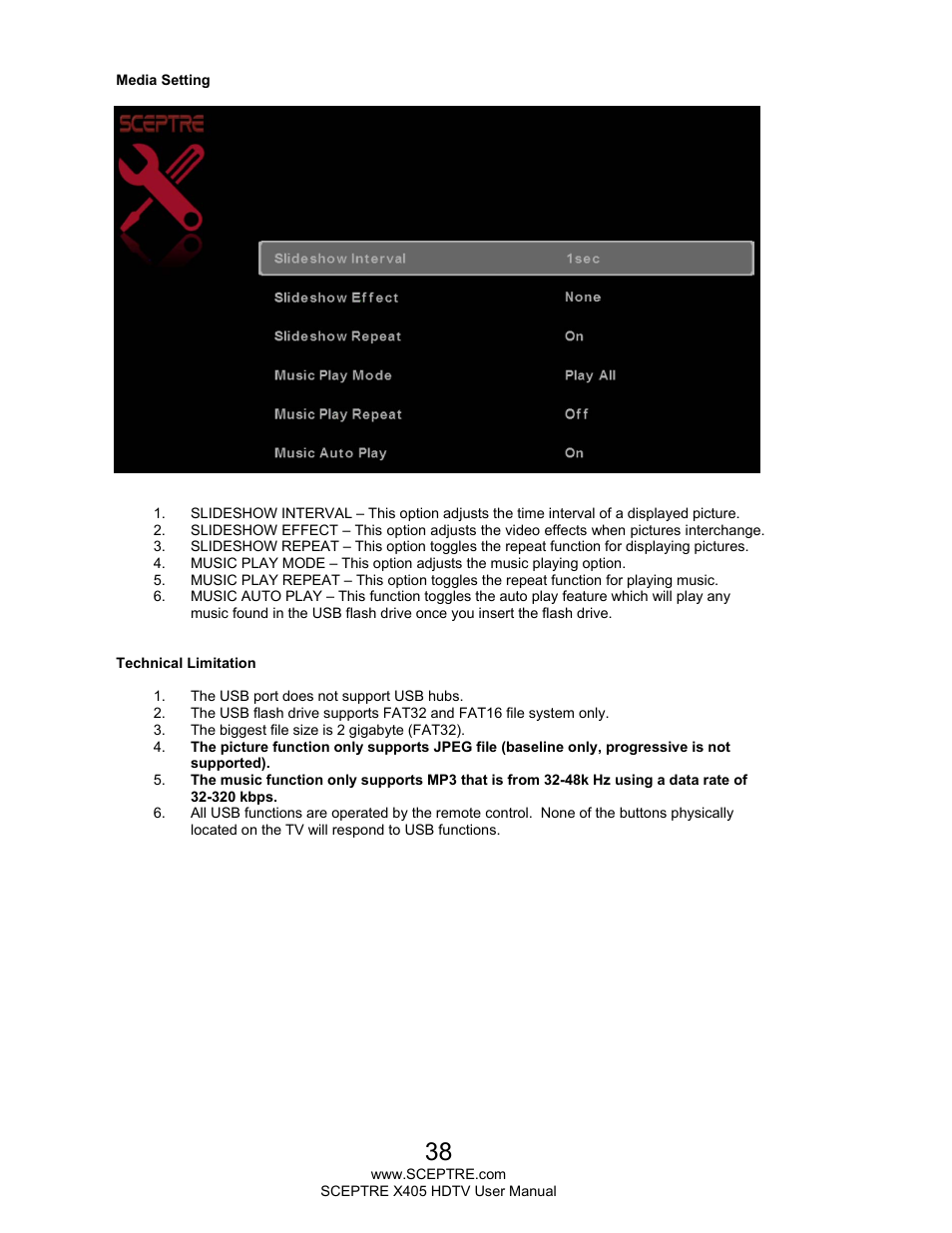 Sceptre X405BV-FMQR User Manual | Page 38 / 58