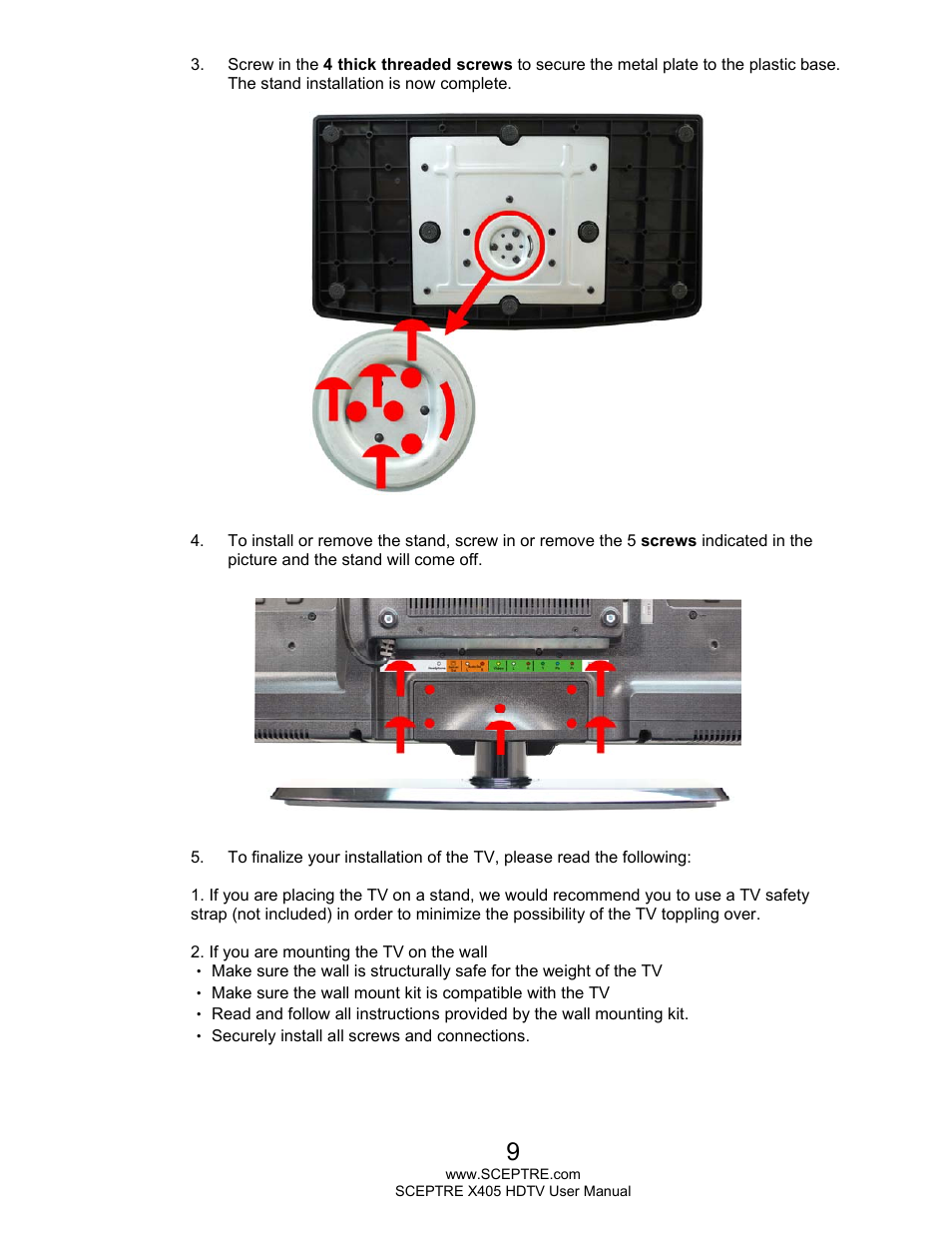 Sceptre X405BV-FMQR User Manual | Page 9 / 58