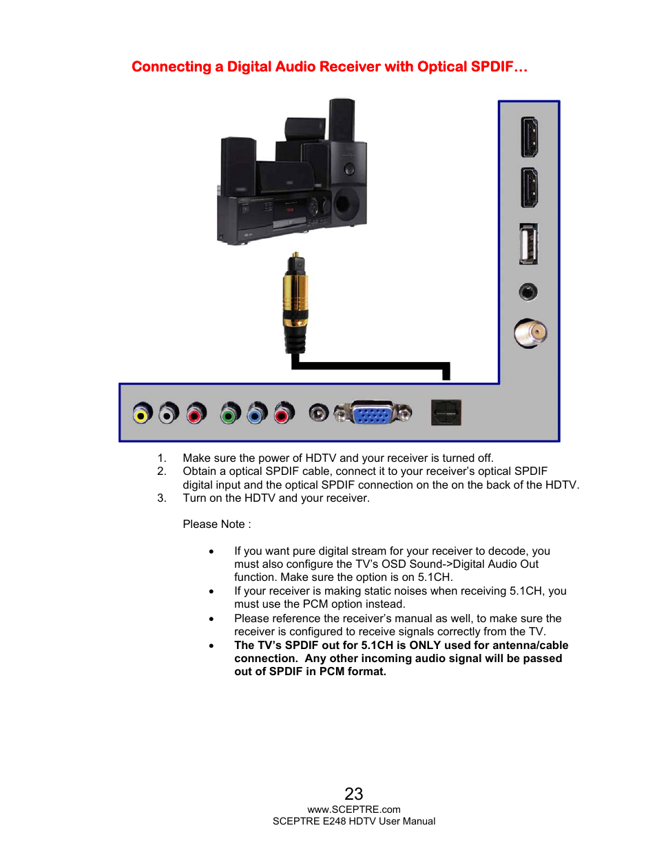 Sceptre E248BV-FMQR User Manual | Page 23 / 58