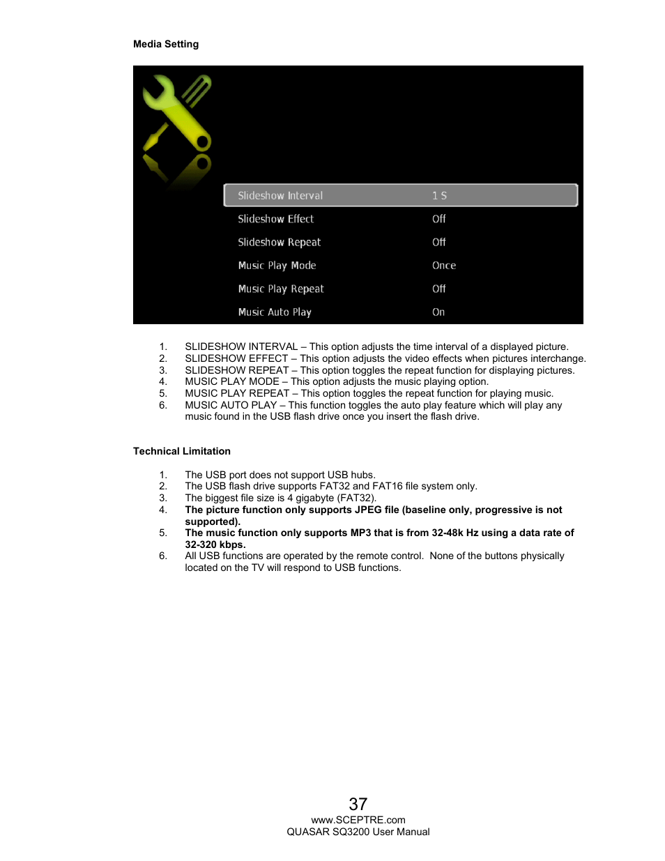 Sceptre SQ3200 User Manual | Page 37 / 52
