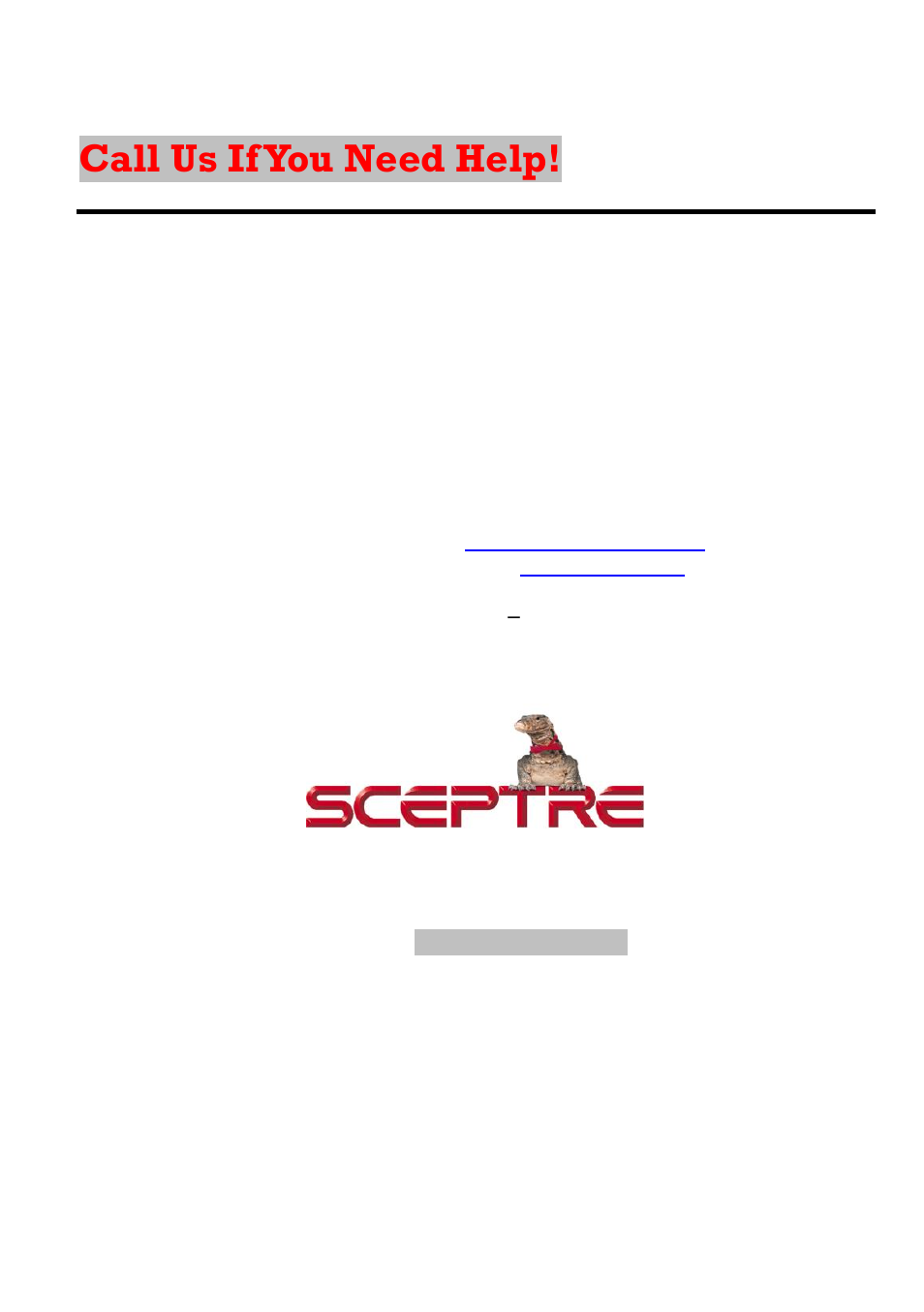 Call us if you need help | Sceptre X23GV-KOMODO User Manual | Page 104 / 111