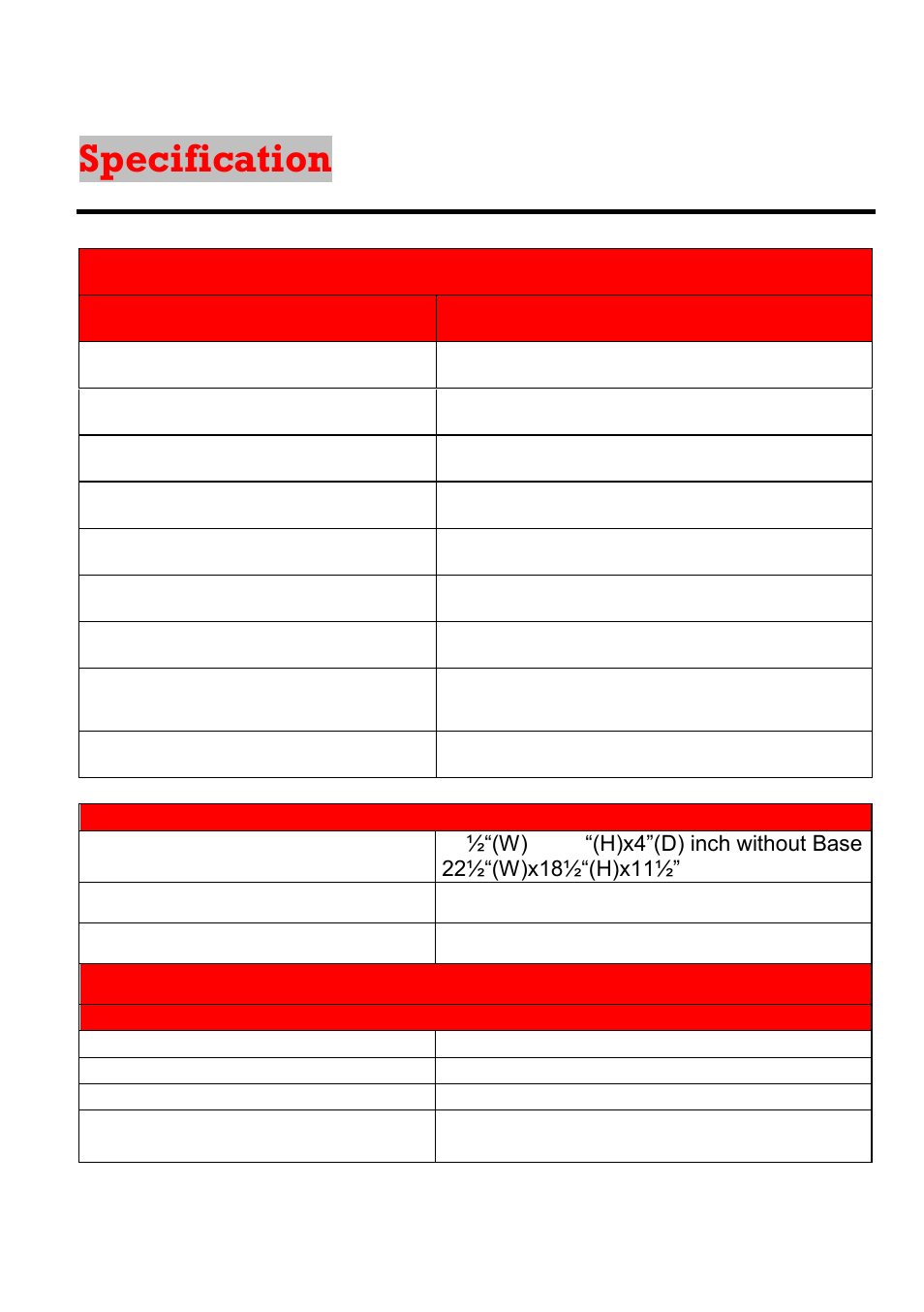 Specification | Sceptre X23GV-KOMODO User Manual | Page 105 / 111