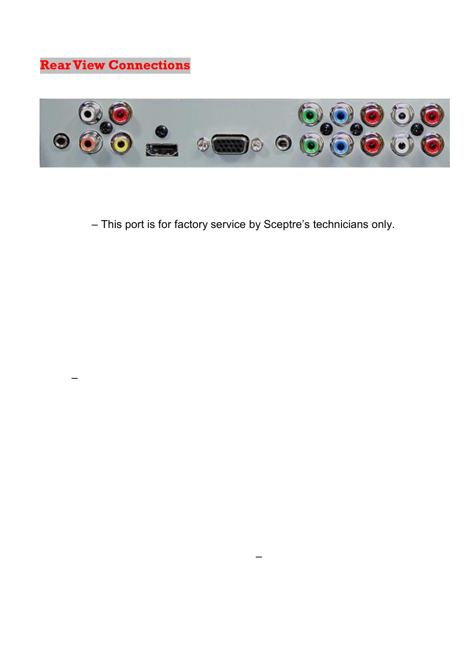 Rear view connections | Sceptre X23GV-KOMODO User Manual | Page 17 / 111