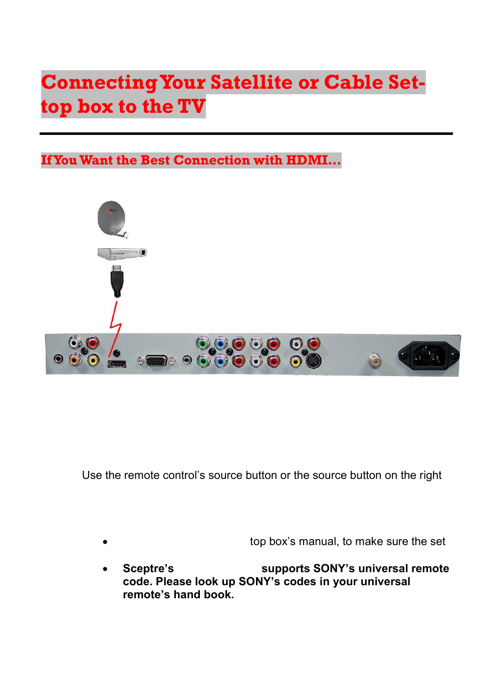 If you want the best connection with hdmi | Sceptre X23GV-KOMODO User Manual | Page 33 / 111