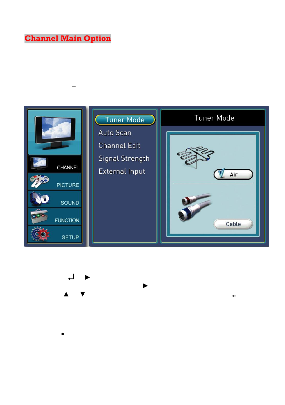 Channel main option | Sceptre X23GV-KOMODO User Manual | Page 46 / 111