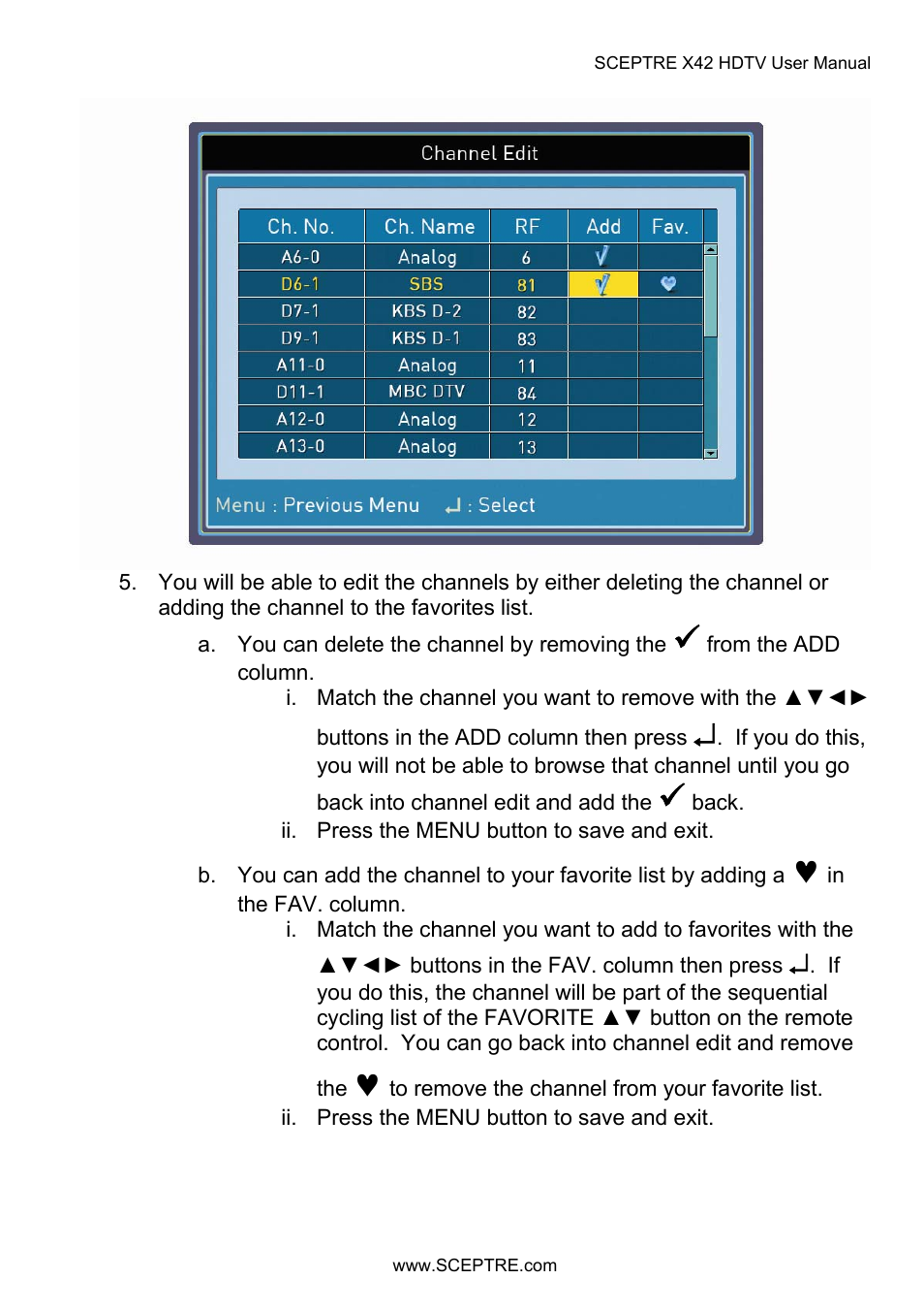 Sceptre X42BV-FULLHD User Manual | Page 52 / 128