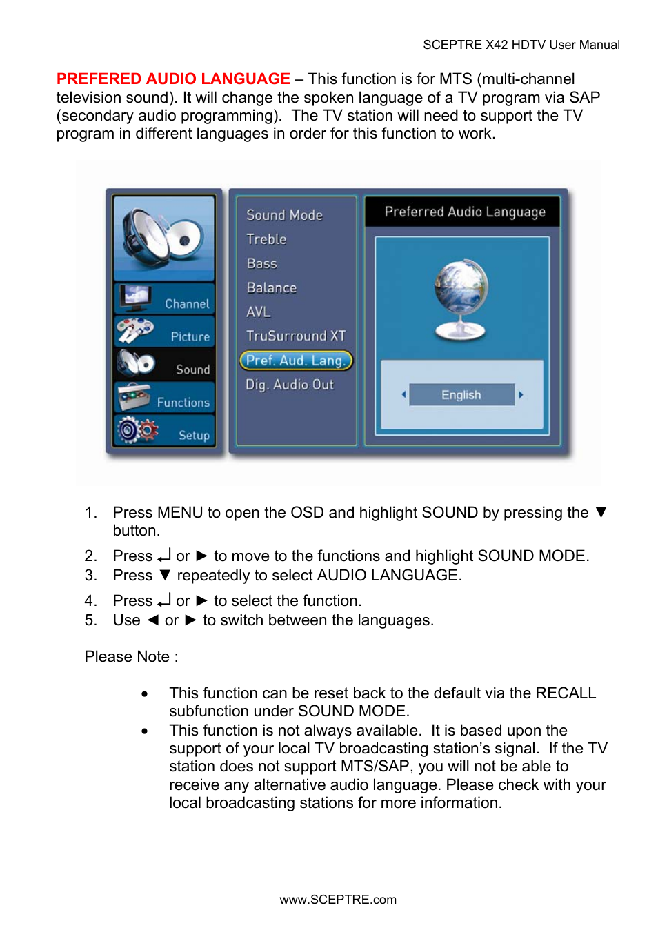 Sceptre X42BV-FULLHD User Manual | Page 72 / 128