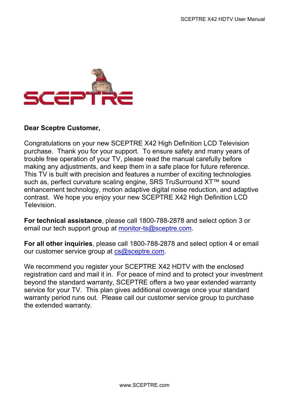 Sceptre X42BV-FULLHD User Manual | Page 9 / 128