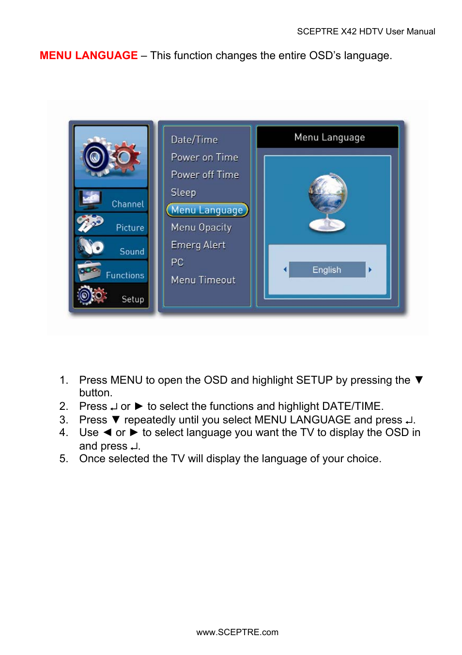 Sceptre X42BV-FULLHD User Manual | Page 93 / 128