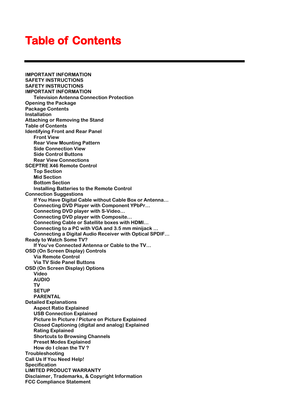 Sceptre X46BV-1080P User Manual | Page 10 / 53