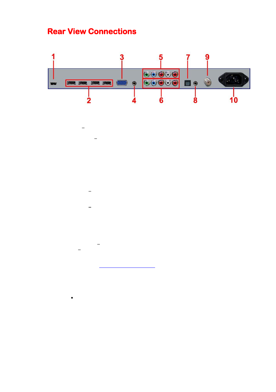 Rear view connections | Sceptre X46BV-1080P User Manual | Page 13 / 53