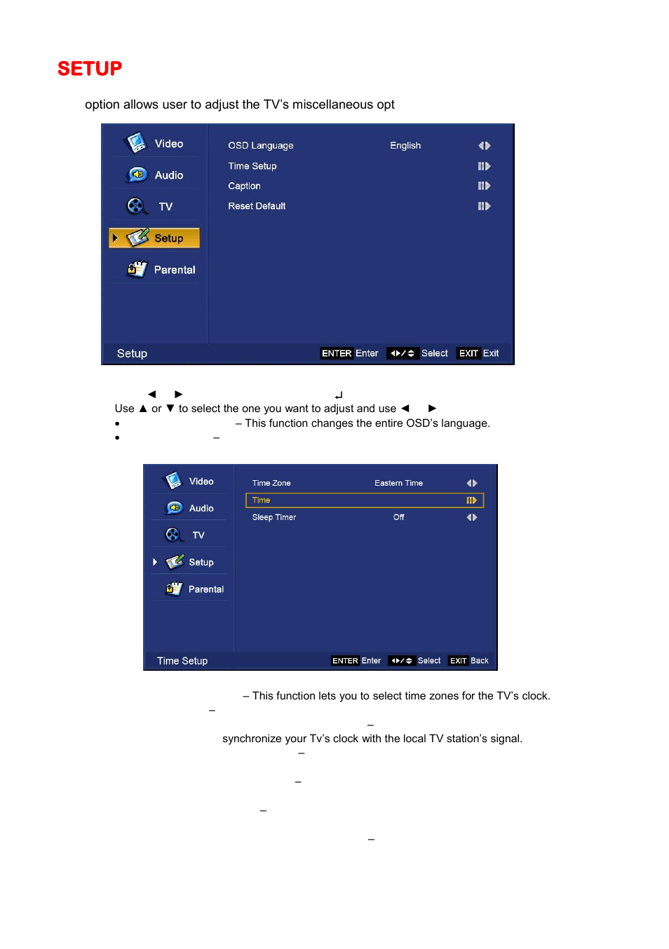 Setup | Sceptre X46BV-1080P User Manual | Page 32 / 53