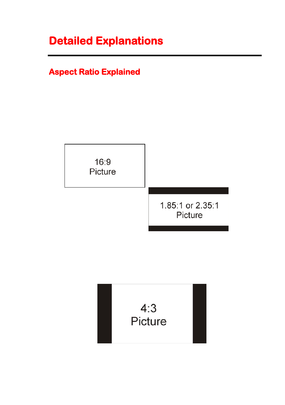 Detailed explanations, Aspect ratio explained | Sceptre X46BV-1080P User Manual | Page 37 / 53