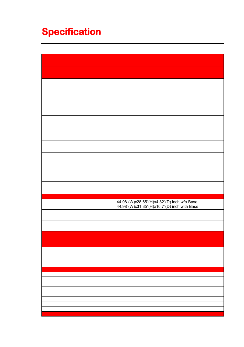 Specification | Sceptre X46BV-1080P User Manual | Page 49 / 53