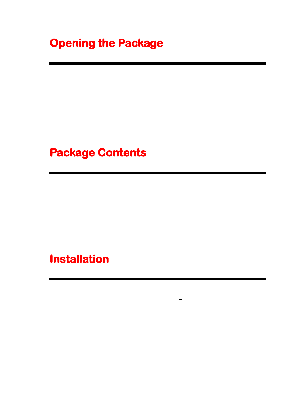 Opening the package, Package contents, Installation | Sceptre X46BV-1080P User Manual | Page 7 / 53