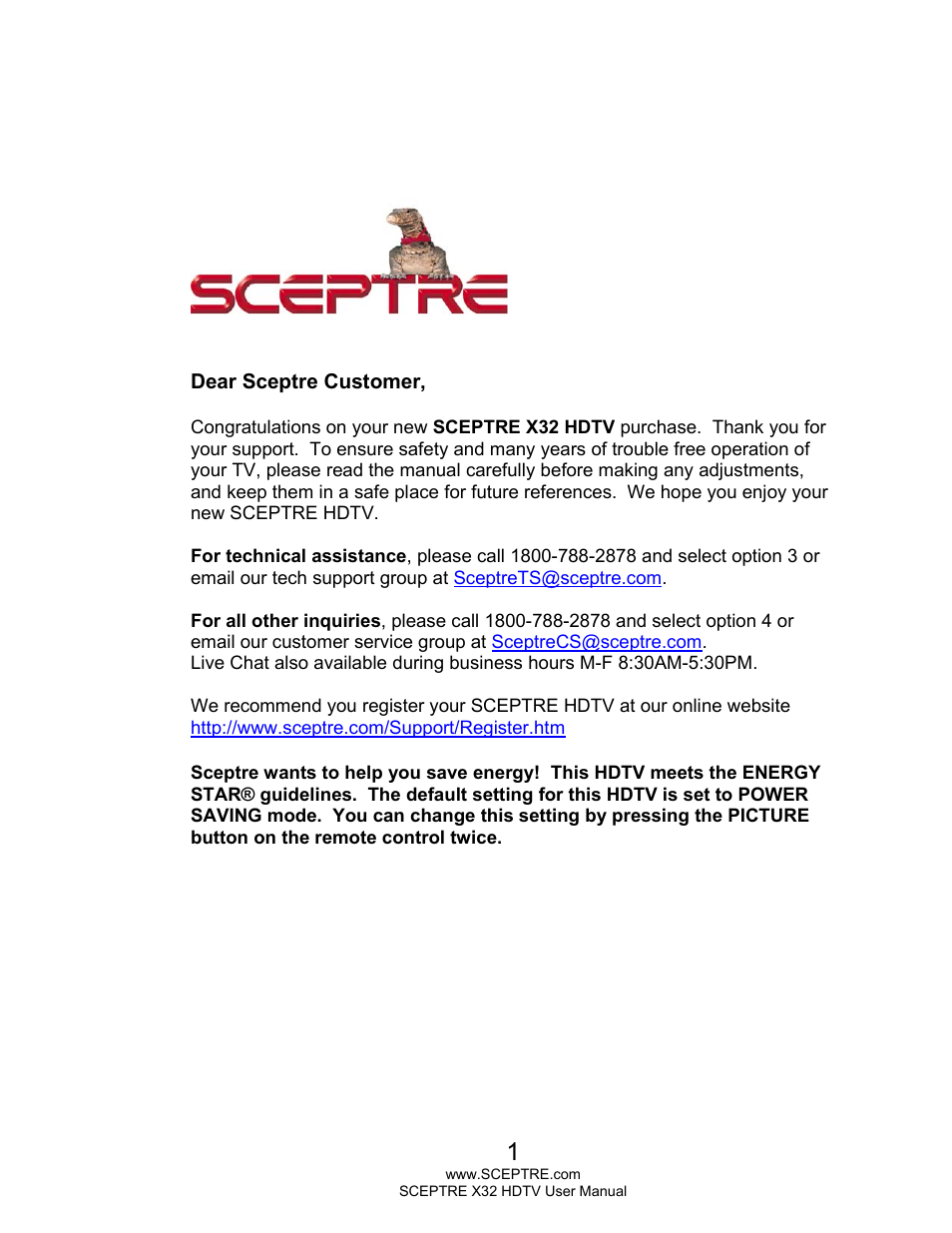 Sceptre H322BV-HD User Manual | 55 pages