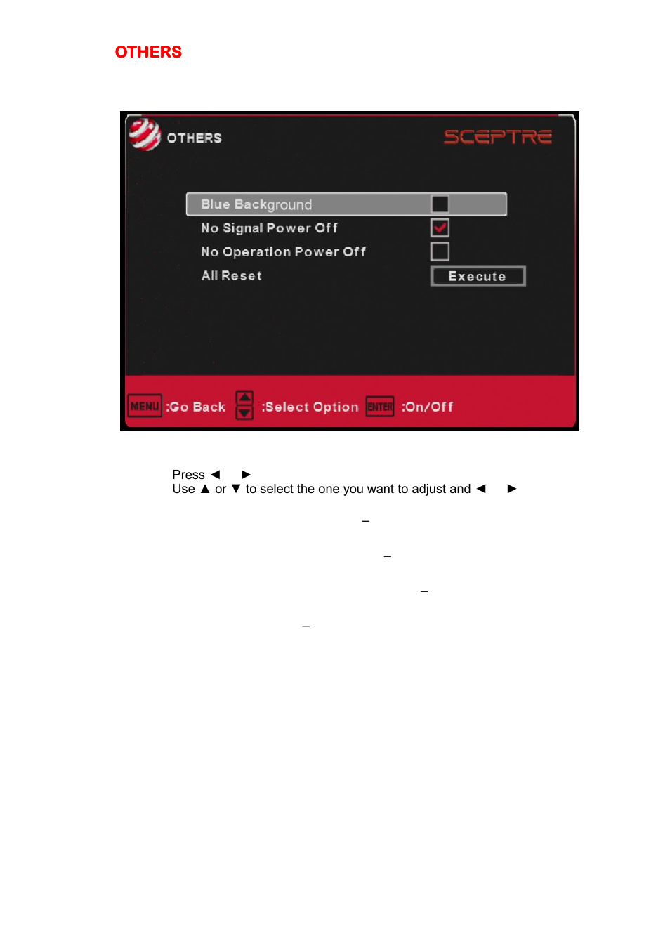 Others | Sceptre U508CV-UMK User Manual | Page 37 / 60