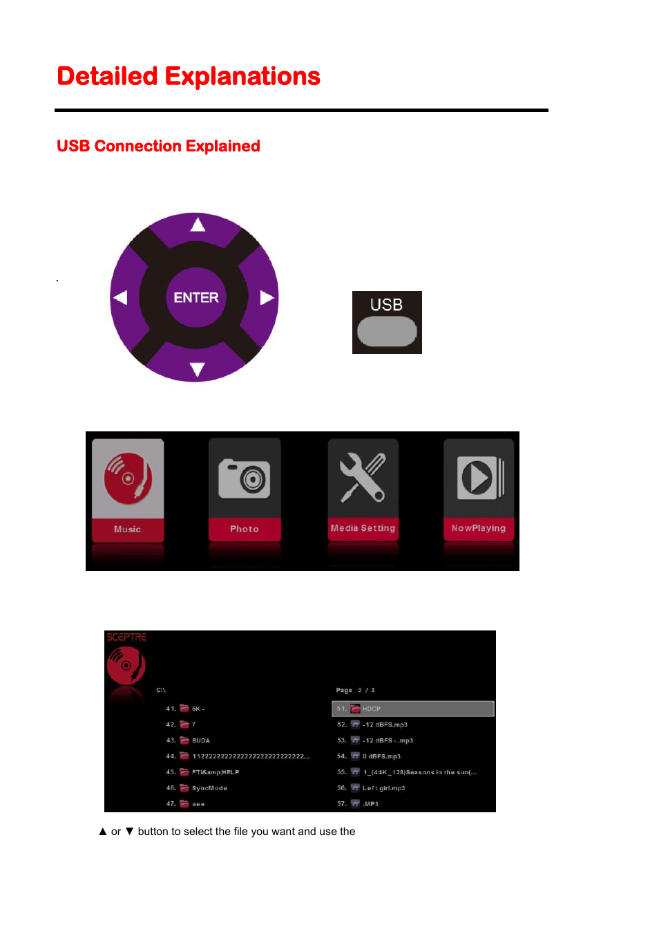 Detailed explanations, Usb connection explained | Sceptre U508CV-UMK User Manual | Page 38 / 60