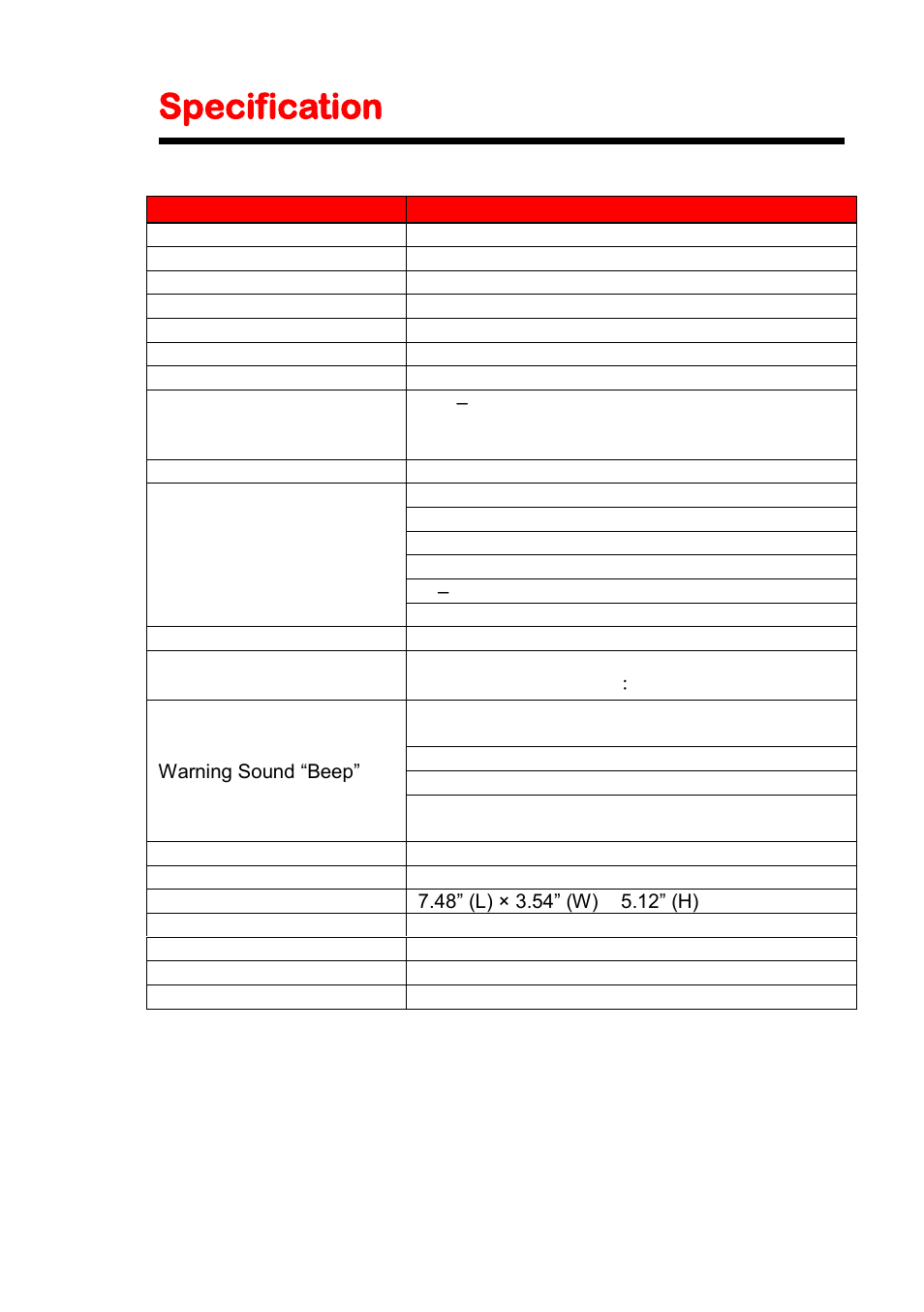 Specification | Sceptre SS1000 User Manual | Page 15 / 19