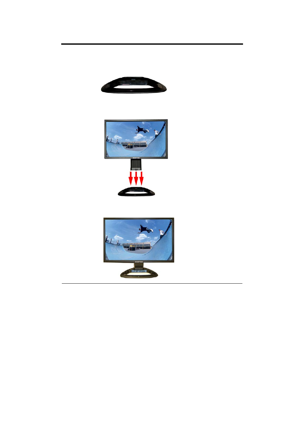 Attaching or removing the stand | Sceptre X220T-Naga User Manual | Page 10 / 37