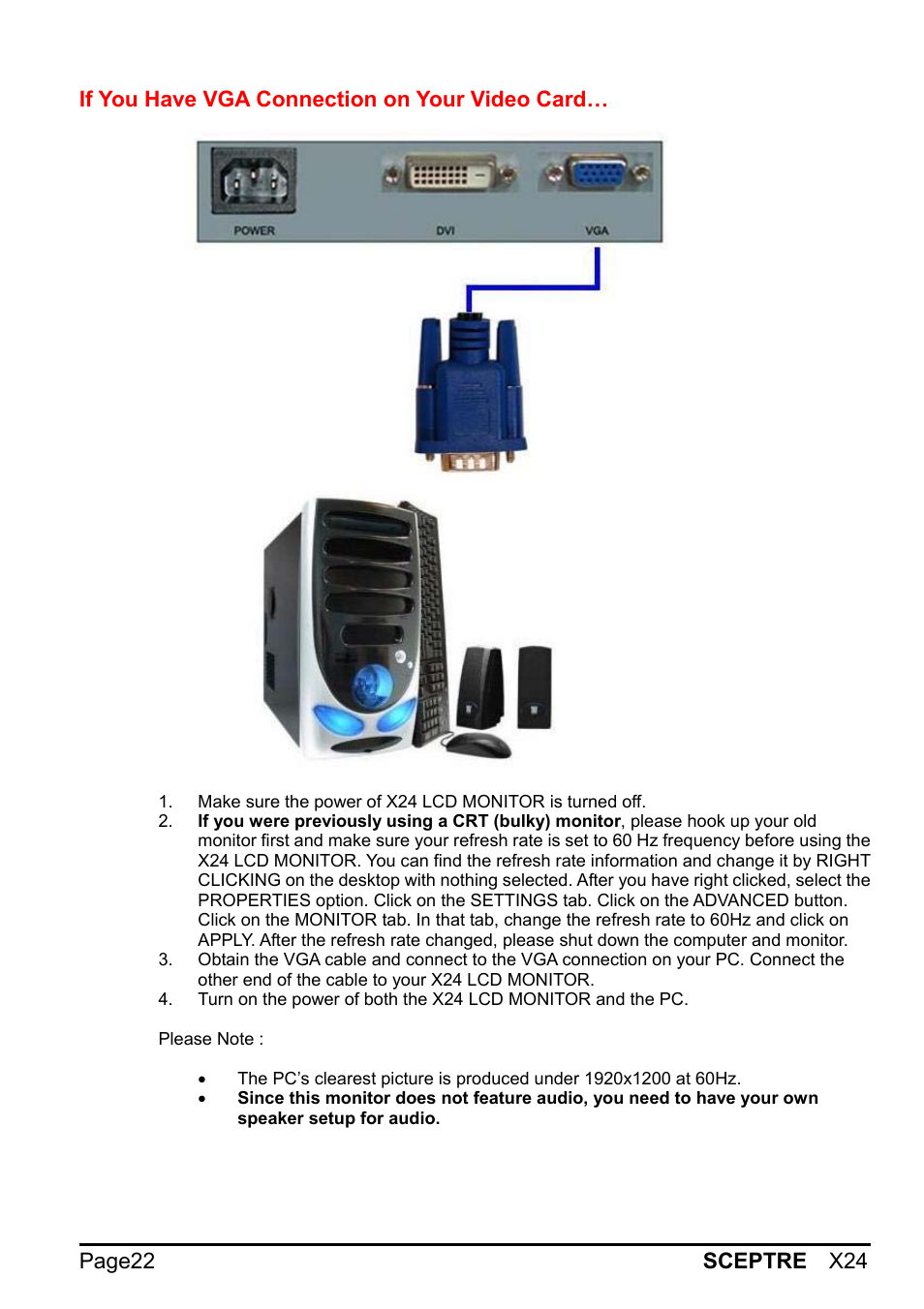 Sceptre X24WG-1080 User Manual | Page 22 / 55