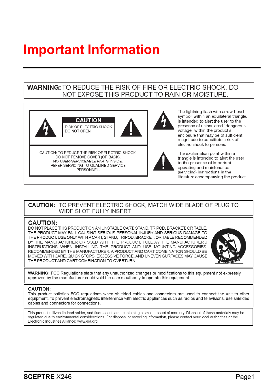 Sceptre X246W-1080P User Manual | 32 pages