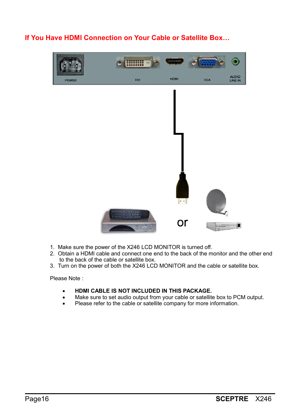 Sceptre X246W-1080P User Manual | Page 16 / 32