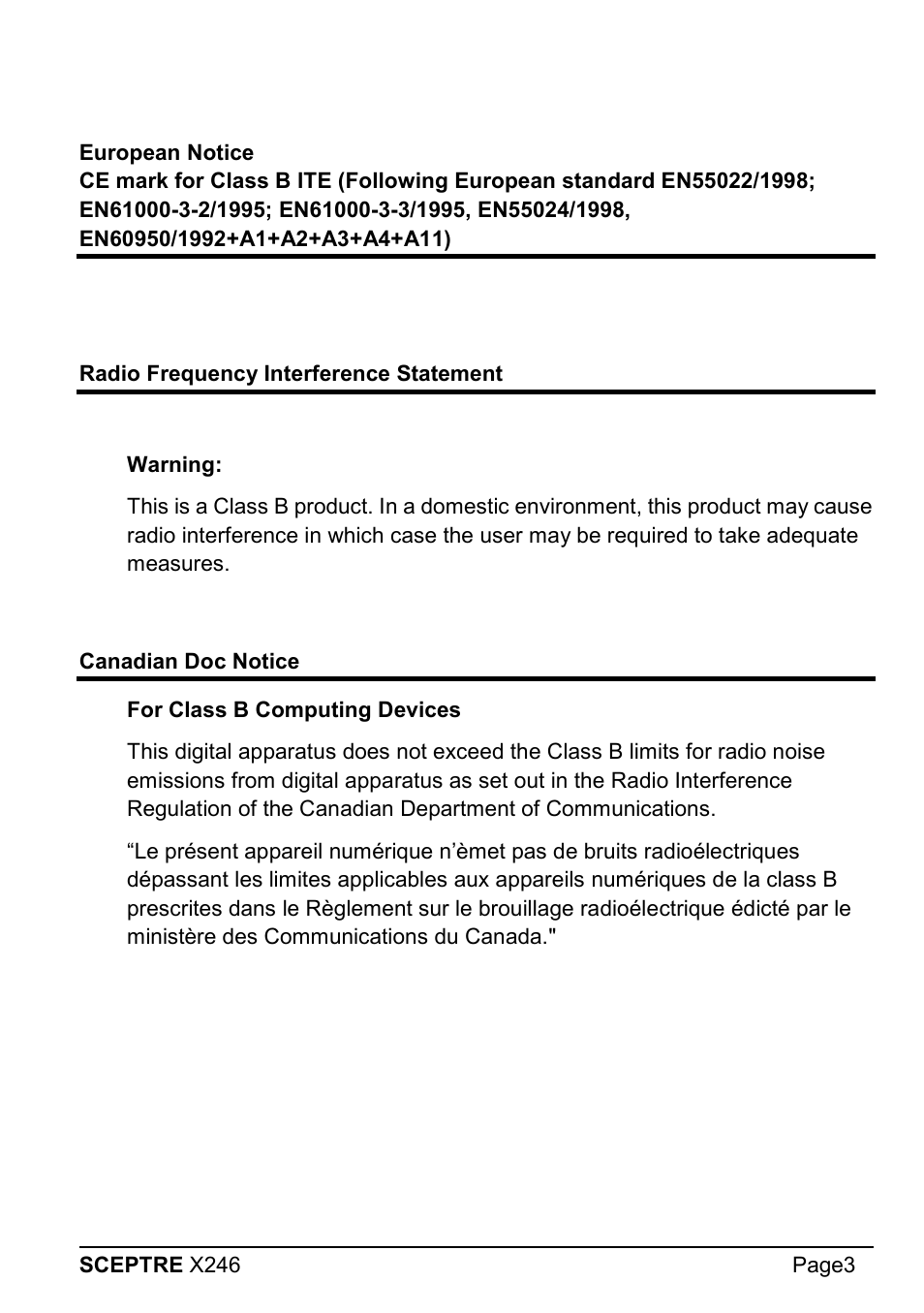 Sceptre X246W-1080P User Manual | Page 3 / 32