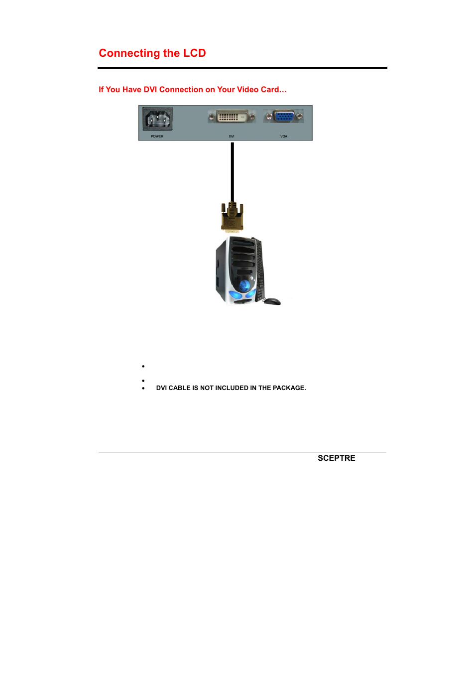 Connecting the lcd | Sceptre X226W-1920 User Manual | Page 14 / 31