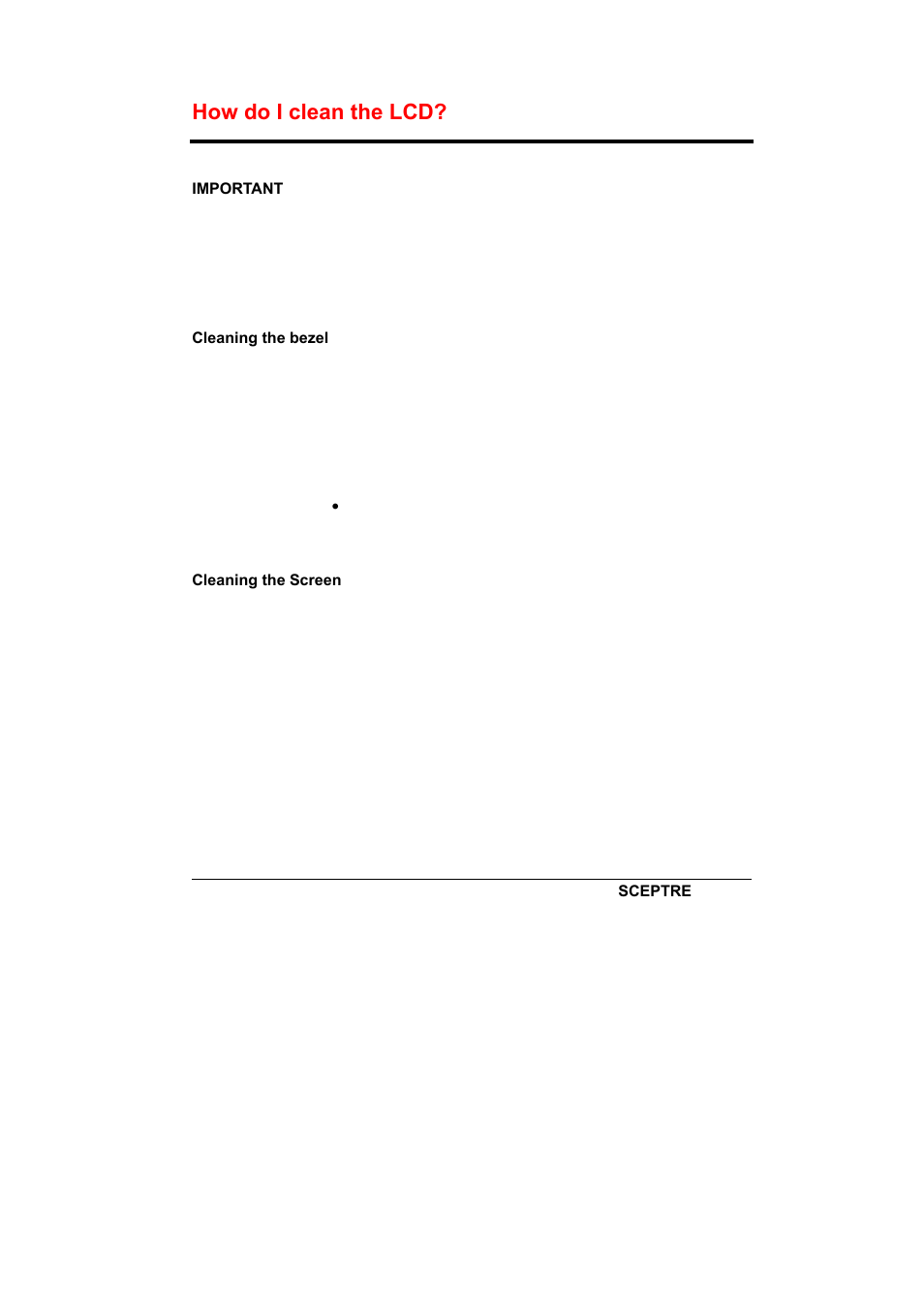 How do i clean the lcd | Sceptre X226W-1920 User Manual | Page 26 / 31