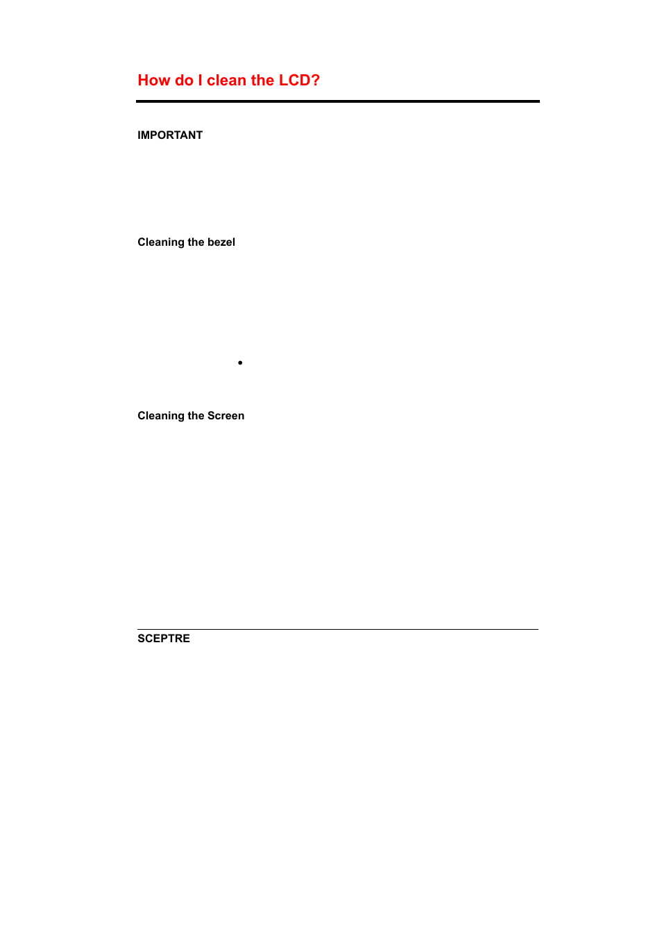 How do i clean the lcd | Sceptre X240-1920T User Manual | Page 29 / 35