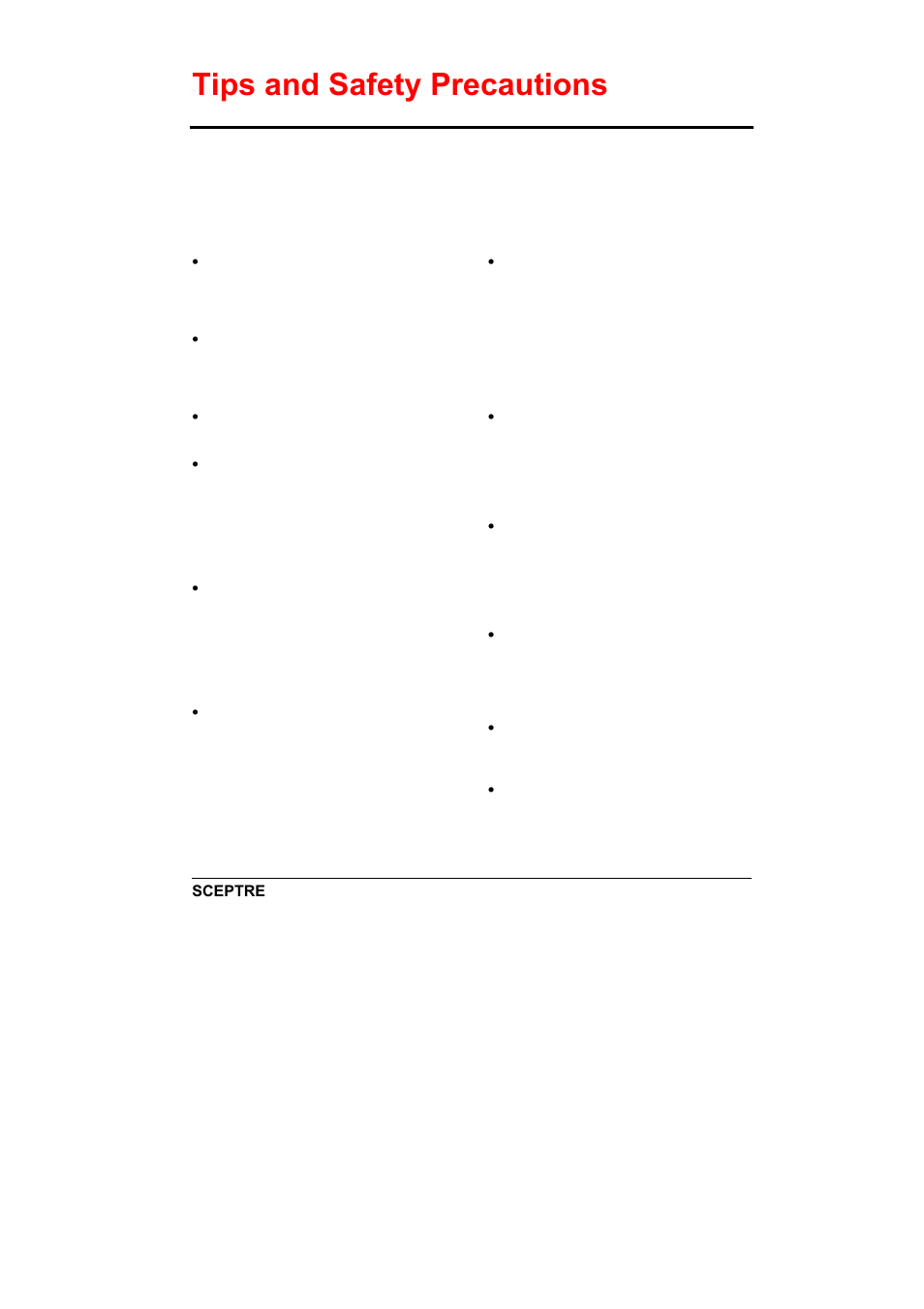 Tips and safety precautions | Sceptre X240-1920T User Manual | Page 5 / 35