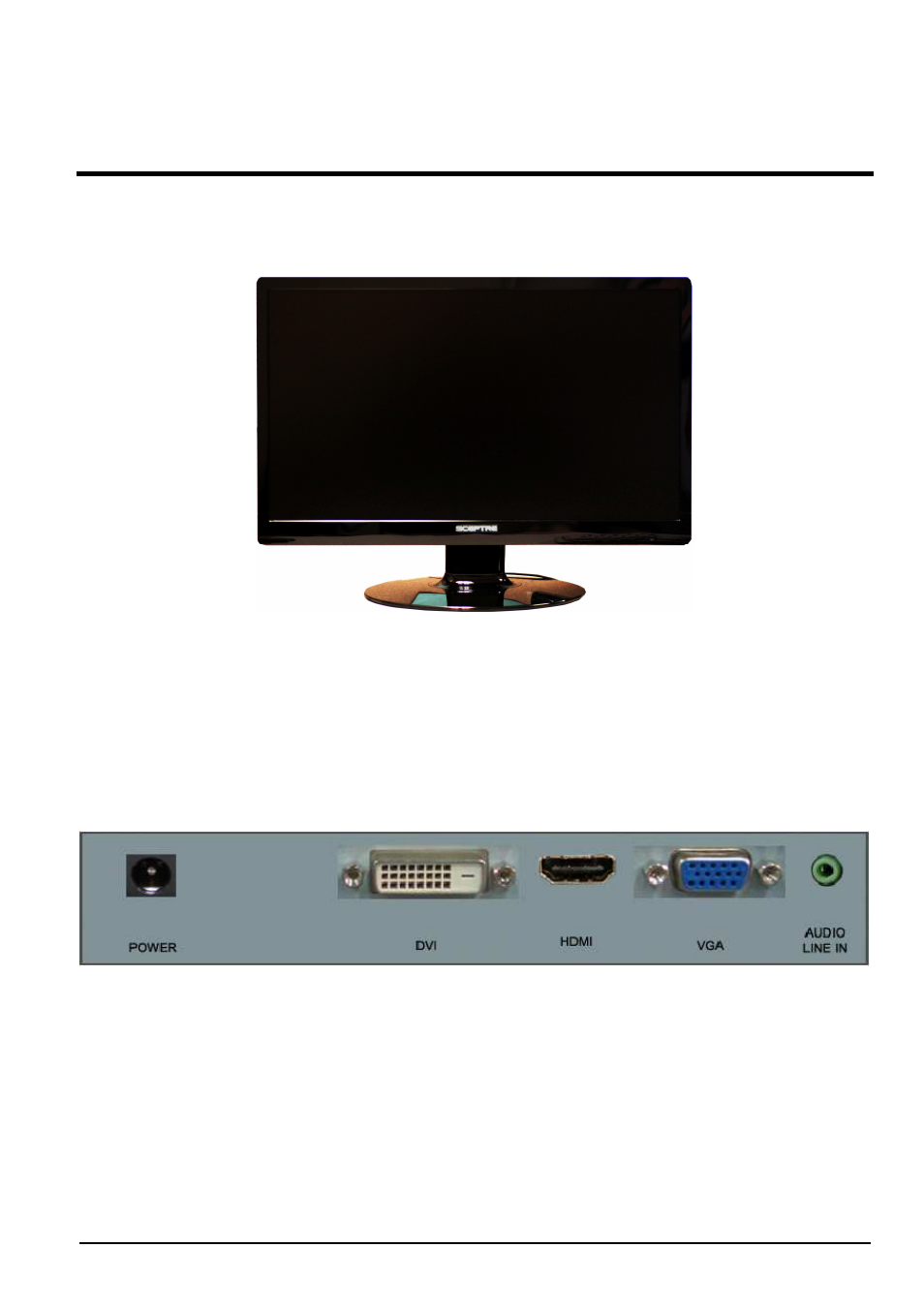Identifying front and rear panel | Sceptre E246W-1080P User Manual | Page 11 / 31