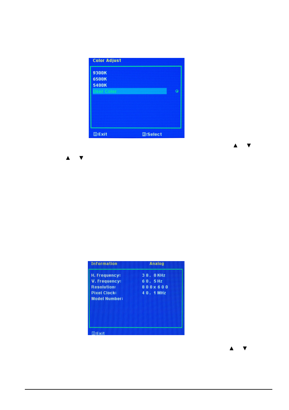 Color adjust, Information | Sceptre E246W-1080P User Manual | Page 19 / 31