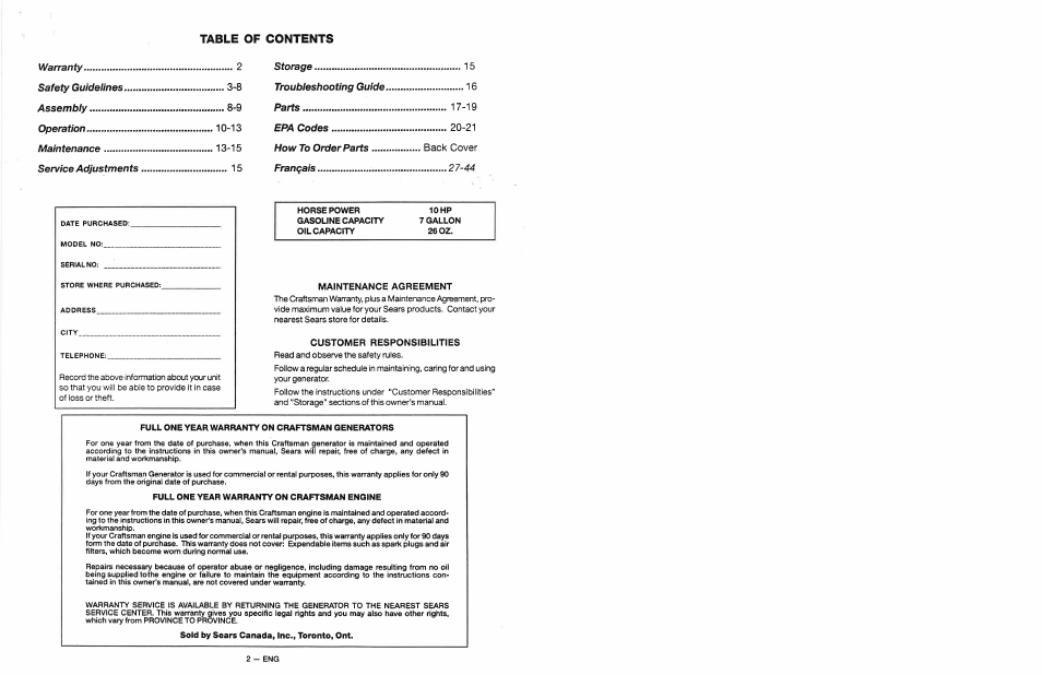 Craftsman 919.679500 User Manual | Page 2 / 19