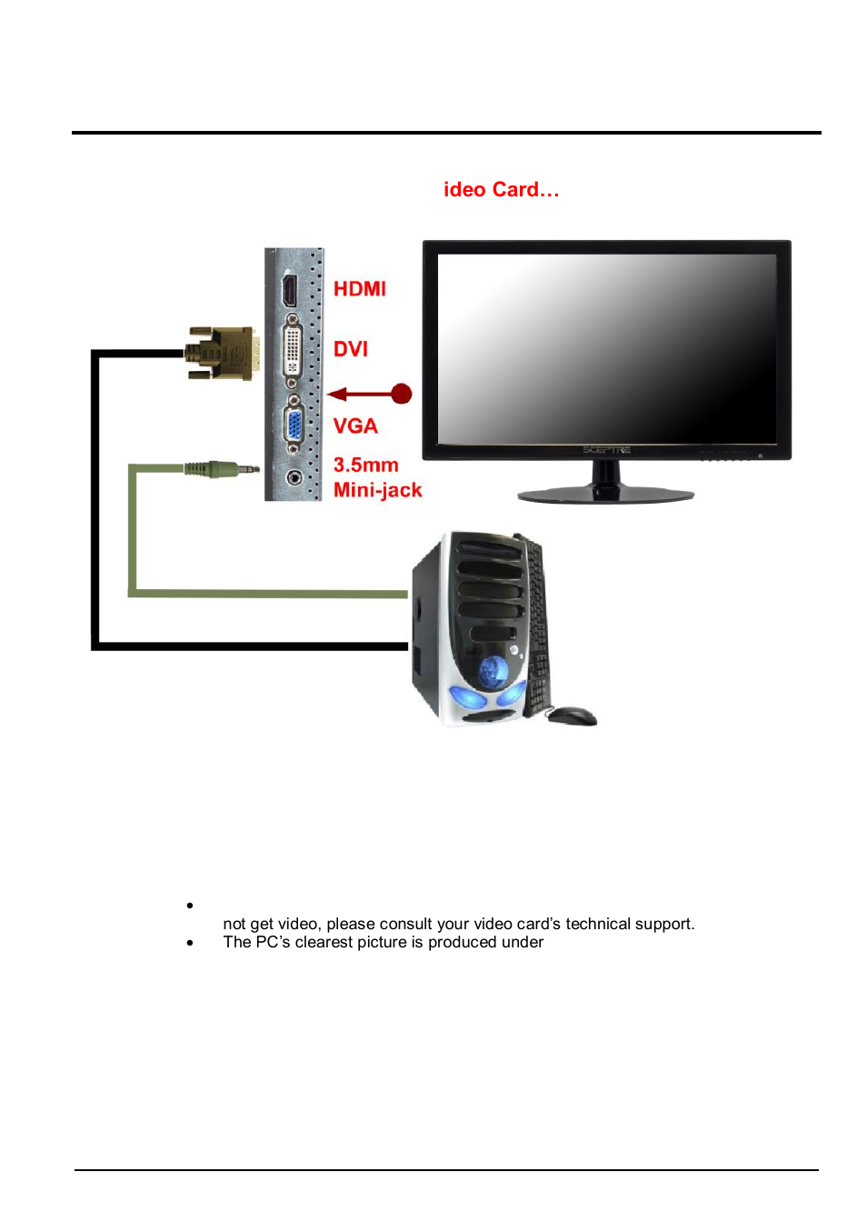 Connecting the led monitor | Sceptre E248W-1920 User Manual | Page 15 / 34