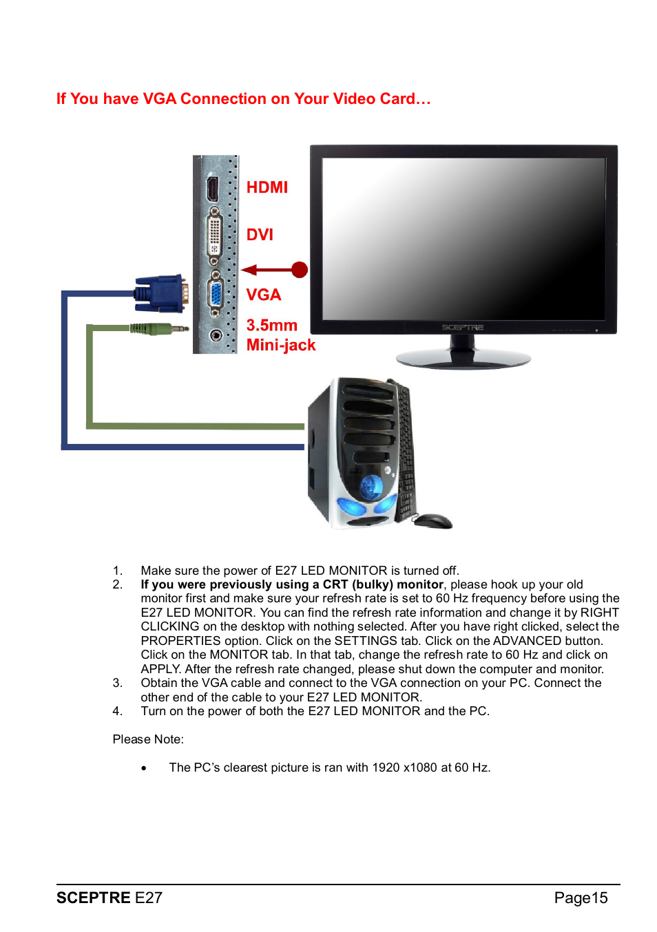 Sceptre E275W-1920 User Manual | Page 16 / 34