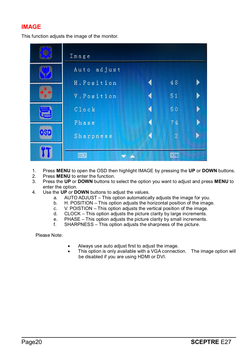 Page20 sceptre e27 image | Sceptre E275W-1920 User Manual | Page 21 / 34