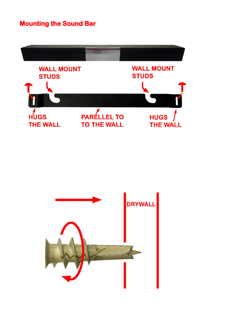 Mounting the sound bar | Sceptre SB20202B User Manual | Page 10 / 24