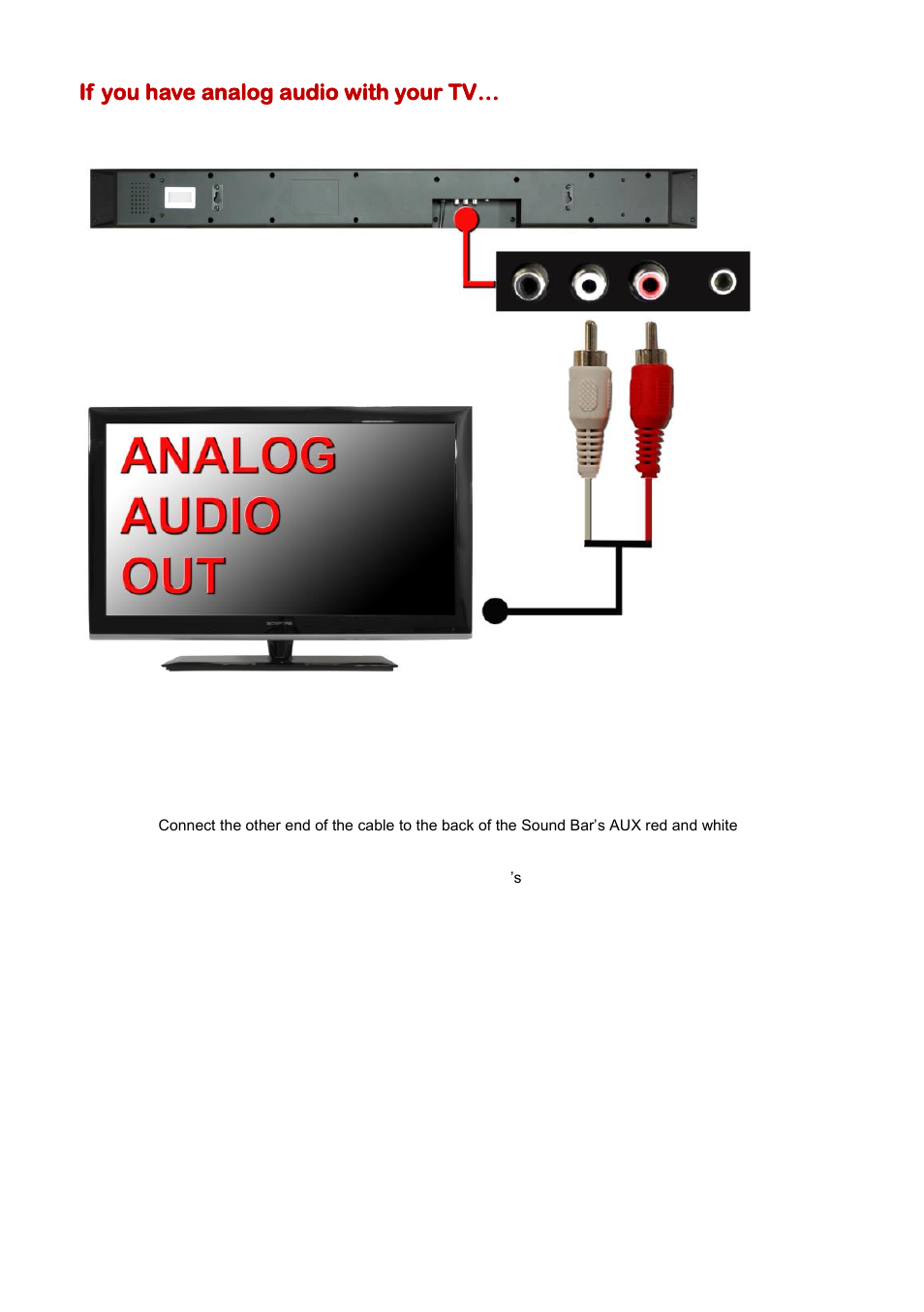 F you have analog audio with your, If you have analog audio with your tv | Sceptre SB301524W User Manual | Page 16 / 34