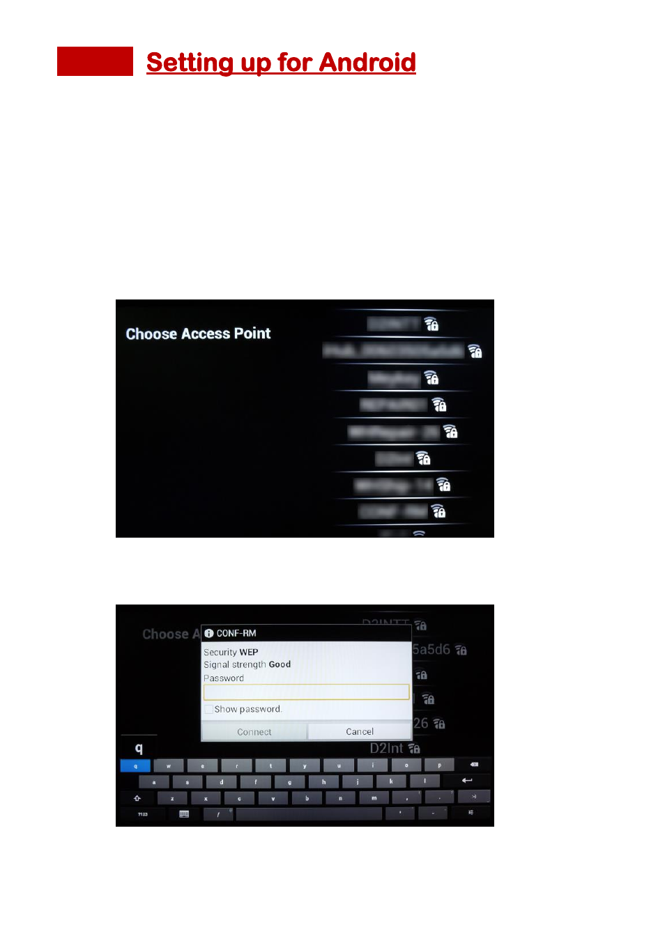 Setting up for android | Sceptre SB301524W User Manual | Page 20 / 34