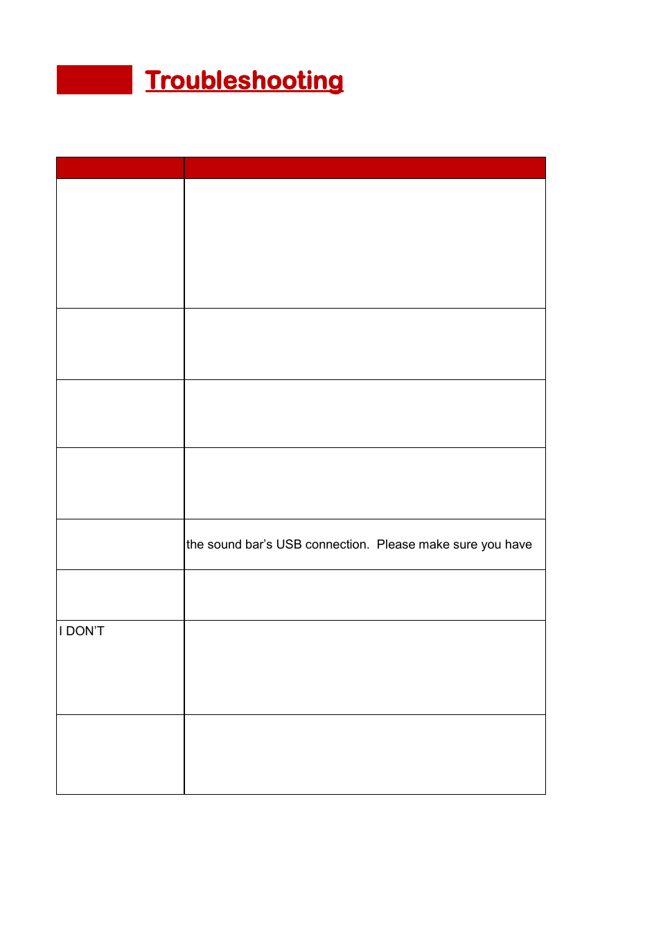 Troubleshooting 26, Troubleshooting | Sceptre SB301524W User Manual | Page 26 / 34