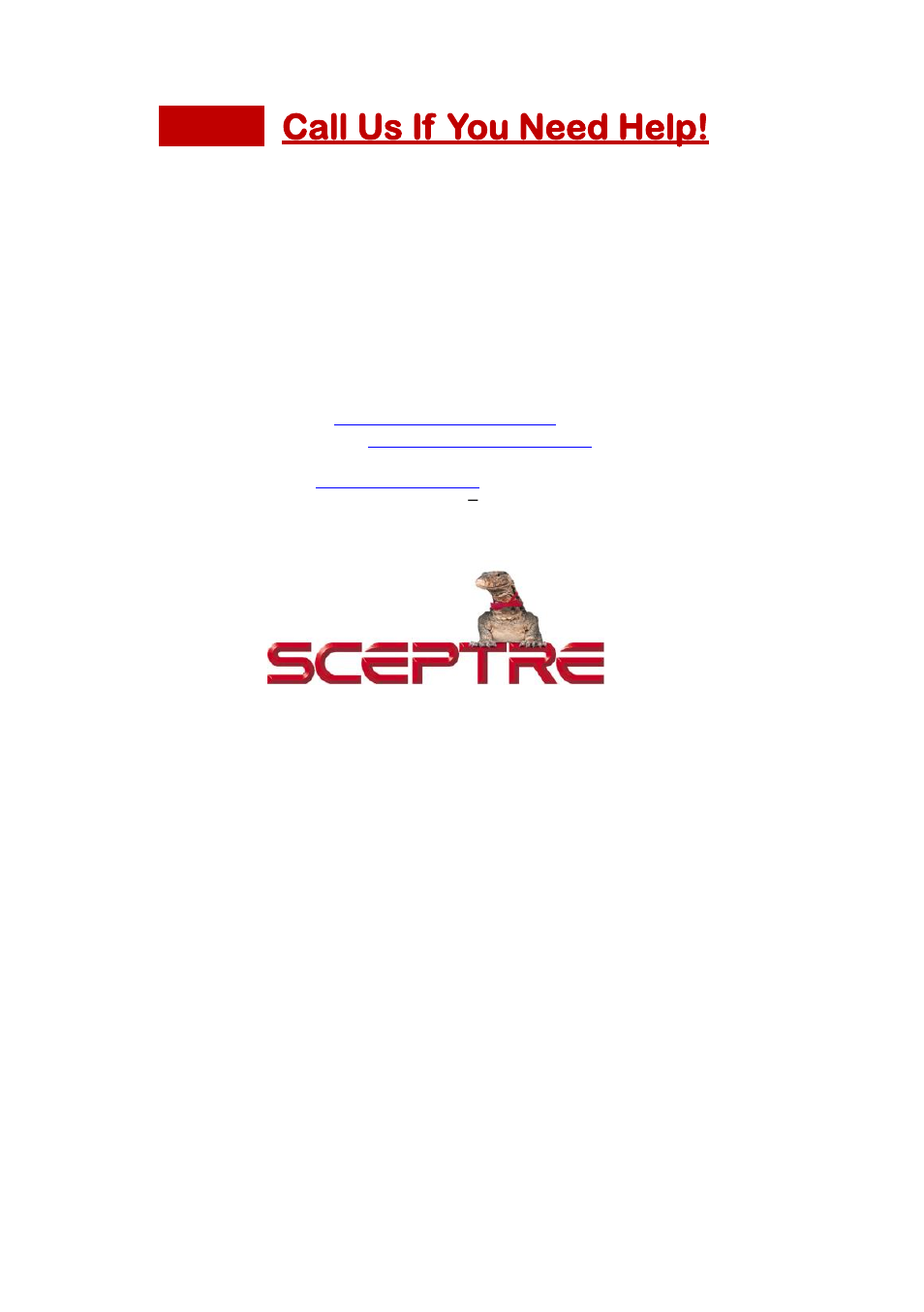 Call us if you need help! 27, Call us if you need help | Sceptre SB301524W User Manual | Page 27 / 34