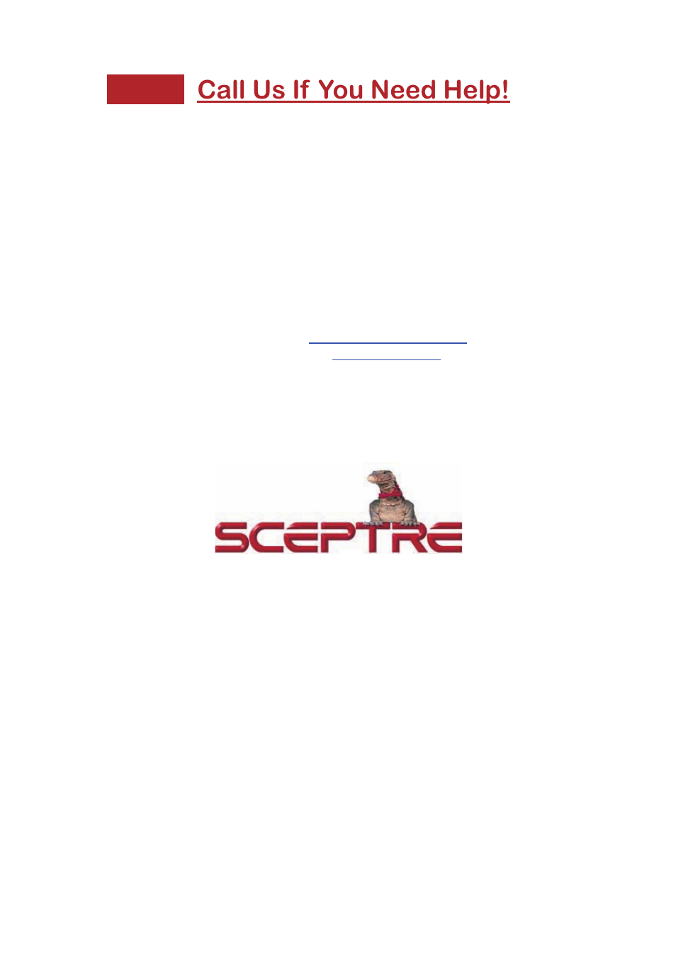 Call us if you need help | Sceptre SB301523 User Manual | Page 19 / 25