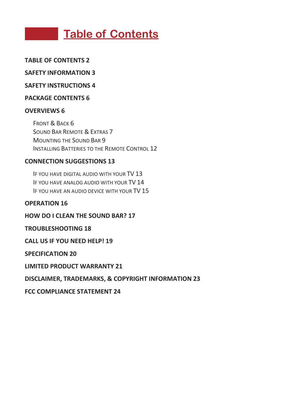 Sceptre SB301523 User Manual | Page 3 / 25