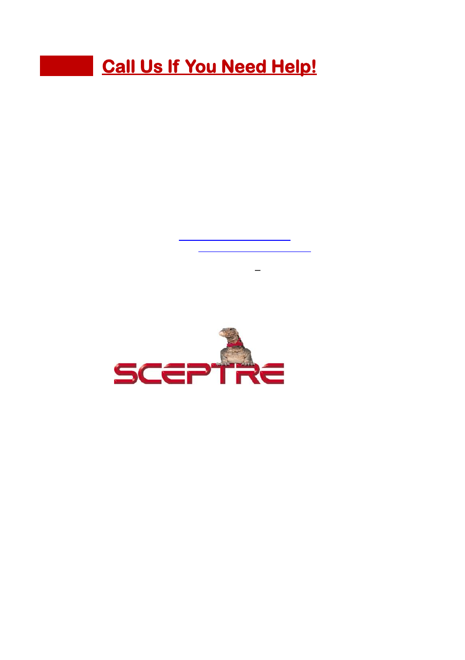 Call us if you need help! 18, Call us if you need help | Sceptre SB301524 User Manual | Page 18 / 24