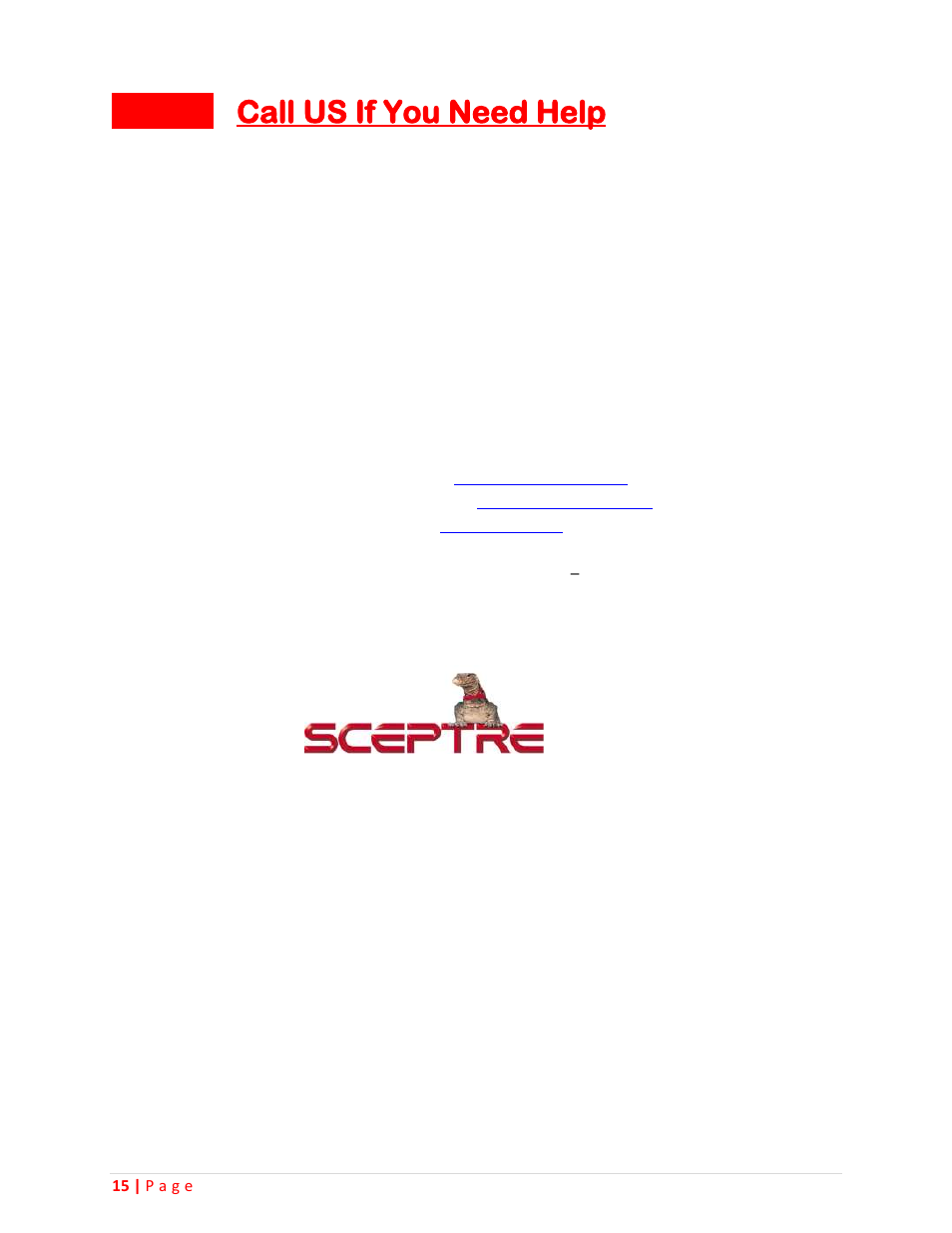 Call us if you need help | Sceptre CCR2000 User Manual | Page 15 / 20