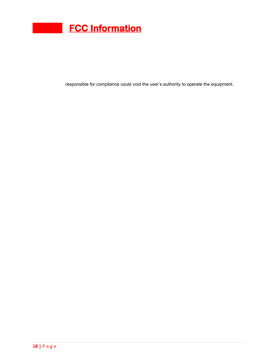 Fcc information 18, Fcc information | Sceptre CCR2000 User Manual | Page 18 / 20