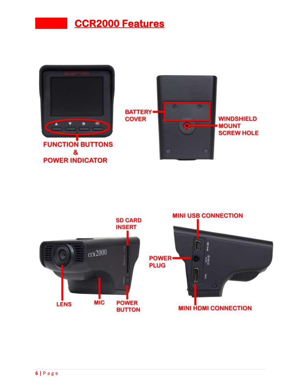 Ccr2000 features 6, Ccr2000 features | Sceptre CCR2000 User Manual | Page 6 / 20