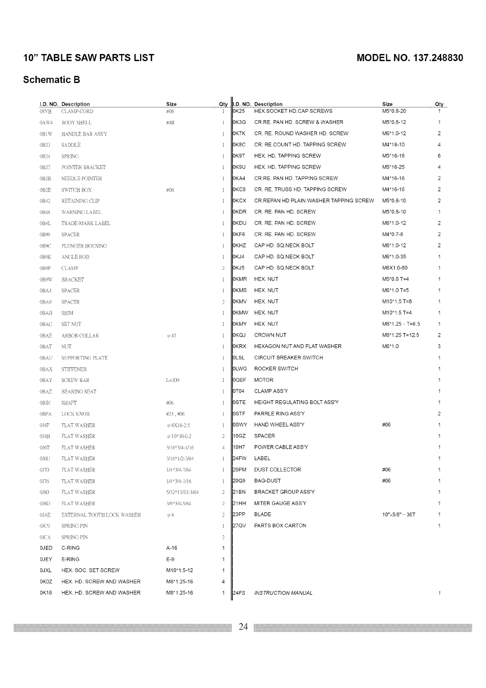 Craftsman 137.248830 User Manual | Page 24 / 31